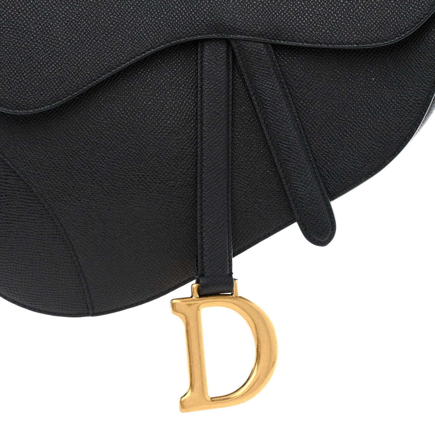 Grained Calfskin Saddle Bag Black