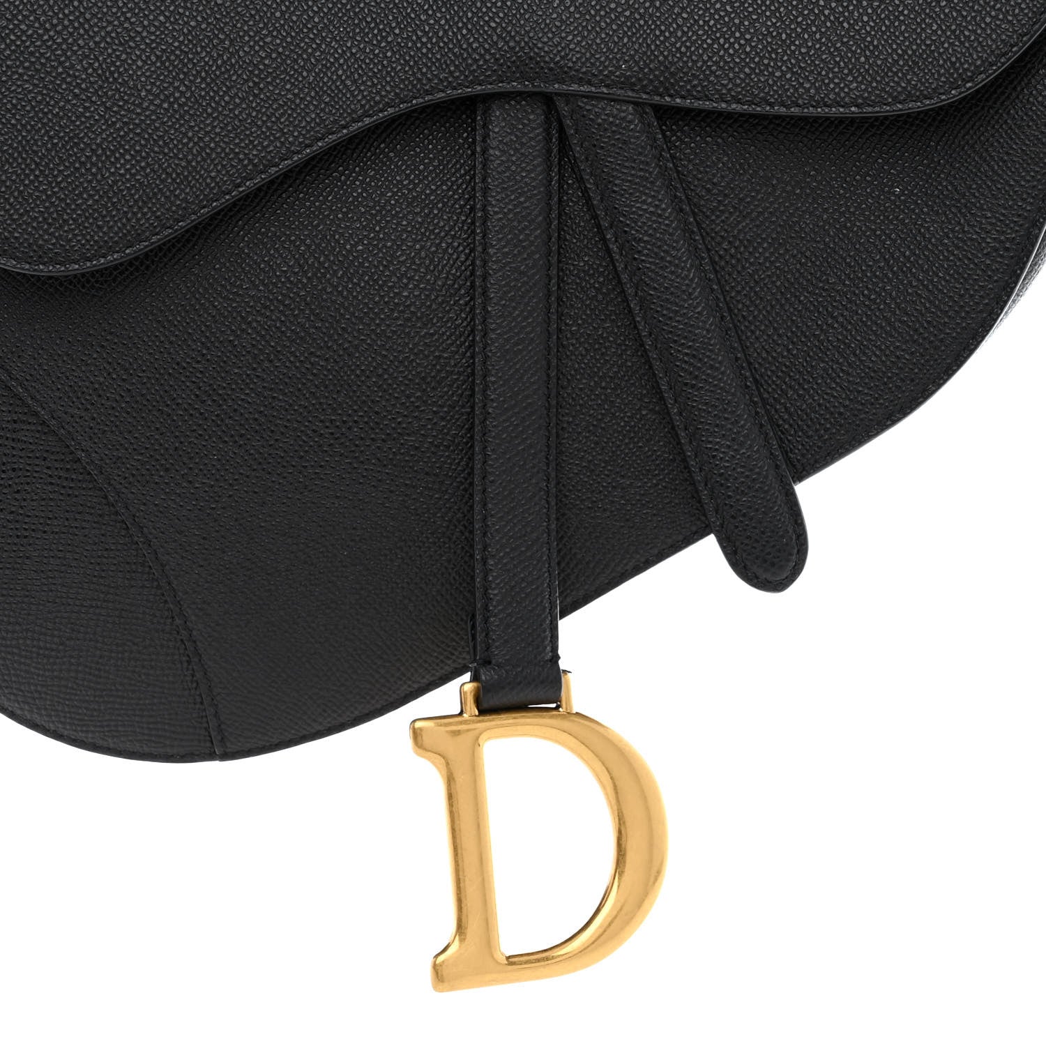 Christian Dior Grained Calfskin Saddle Bag Black 8 of 11