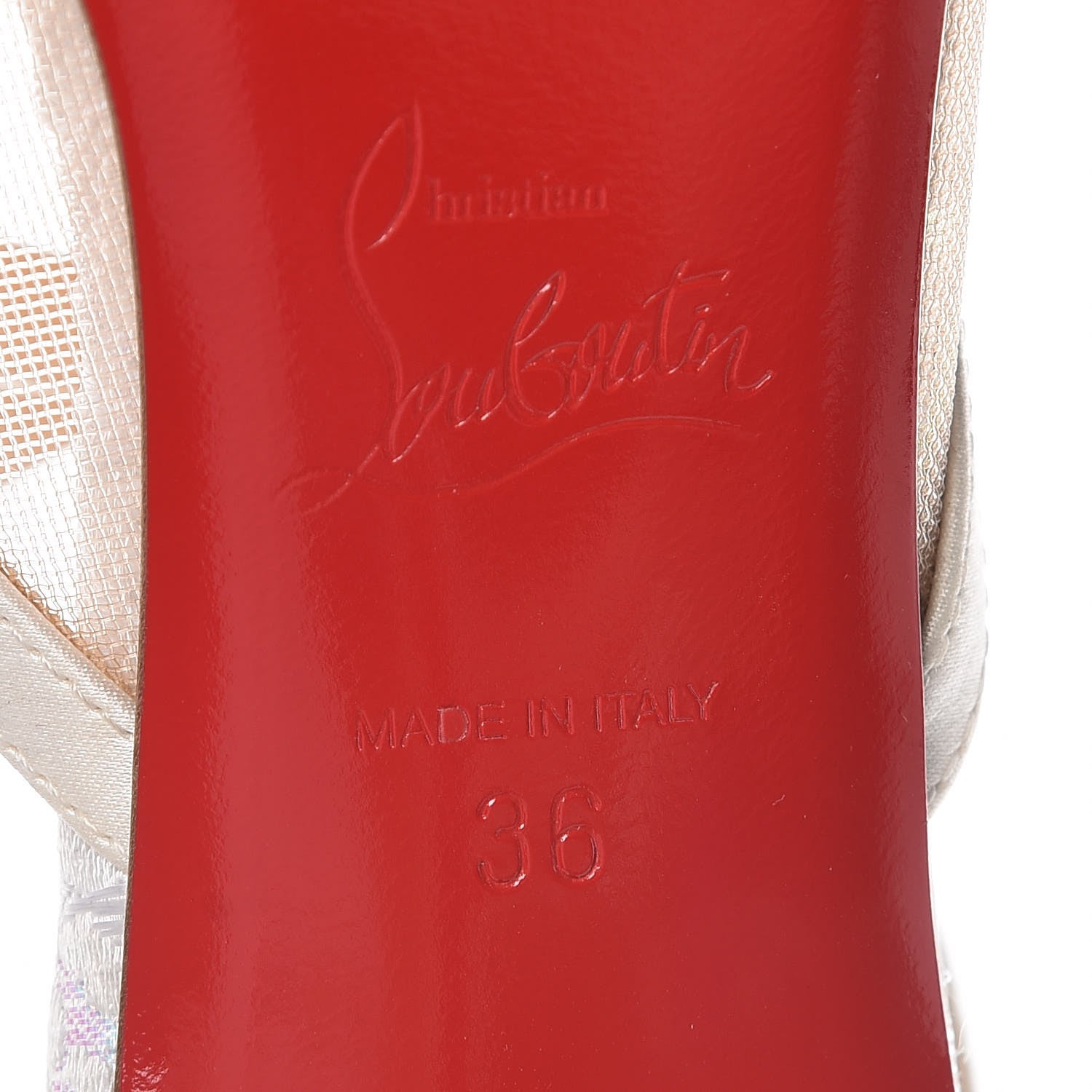 Christian Louboutin Dentelle Jacquard Strass Twistissima 85 Pumps 36 White 6 of 7
