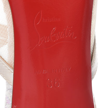 Christian Louboutin Dentelle Jacquard Strass Twistissima 85 Pumps 36 White 6 of 7