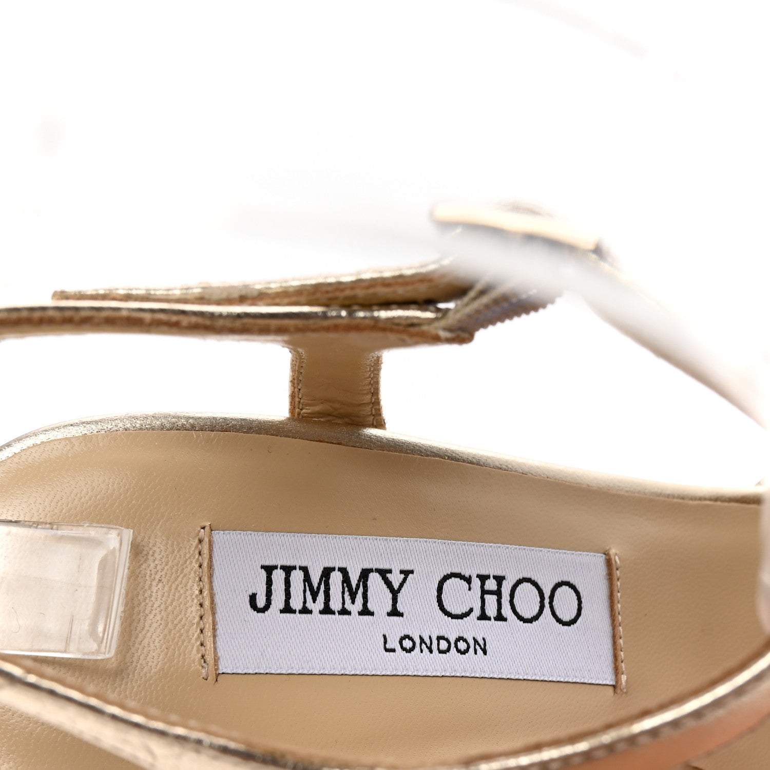 Jimmy Choo Metallic Nappa Cork Perla 120 Wedge Sandals 35 Champagne 8 of 9