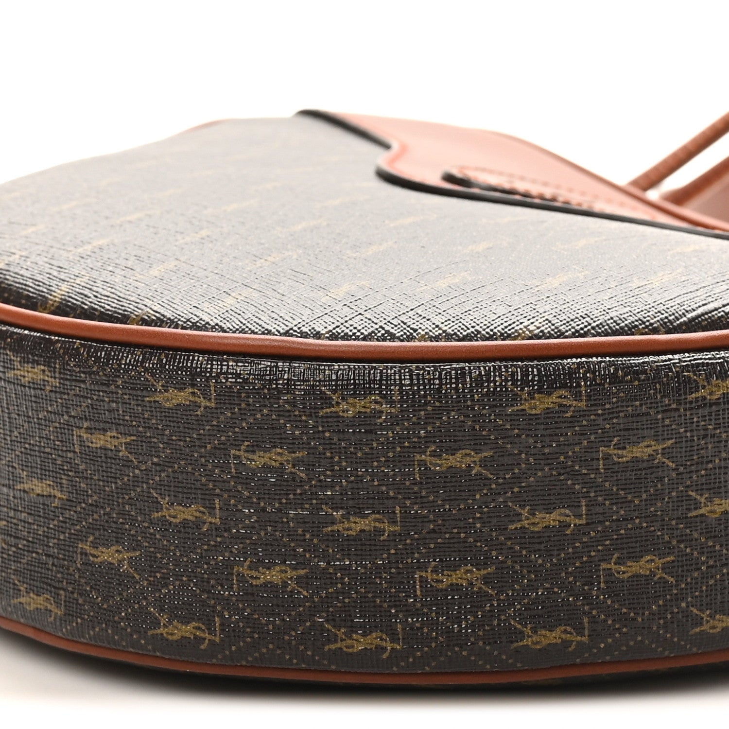 Saint Laurent Canvas Smooth Calfskin Le Monogramme Coeur Crossbody Chestnut 10 of 10