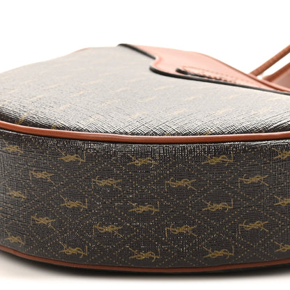 Saint Laurent Canvas Smooth Calfskin Le Monogramme Coeur Crossbody Chestnut 10 of 10