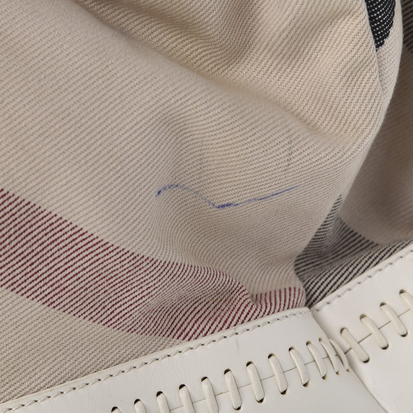 Canvas Mega Check Satchel White