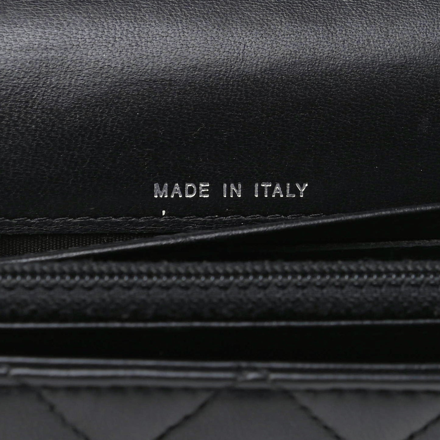 Lambskin Quilted Boy Flap Wallet Black