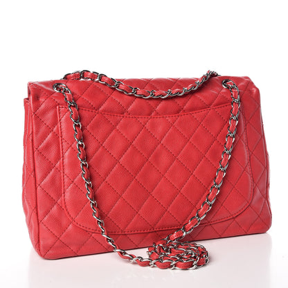 Chanel Washed Caviar Quilted Maxi Single Flap Fuchsia 3 of 9