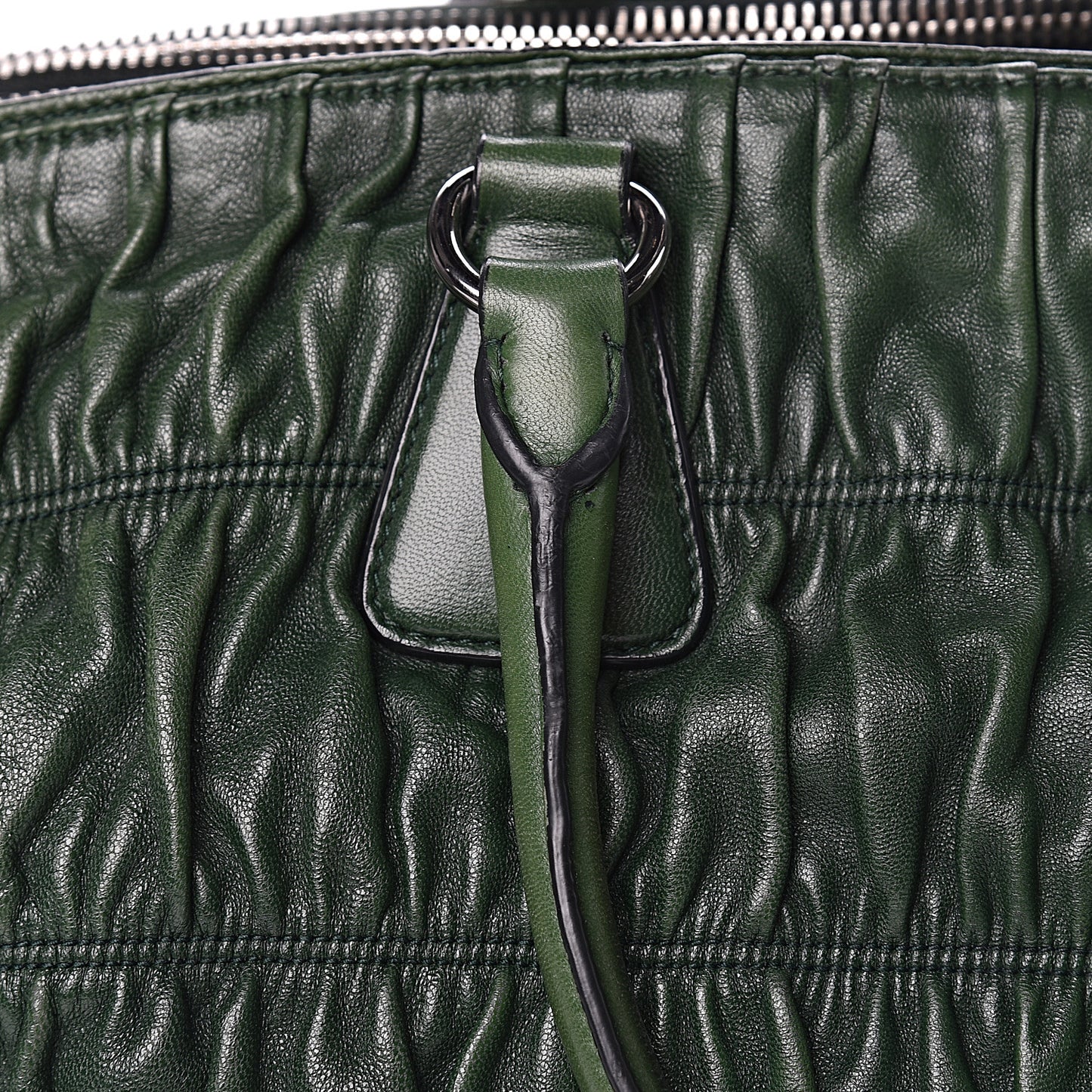 Nappa Gaufre Double Zip Tote Green