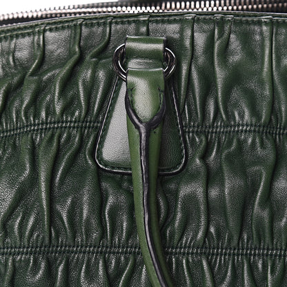 Prada Nappa Gaufre Double Zip Tote Green 16 of 22