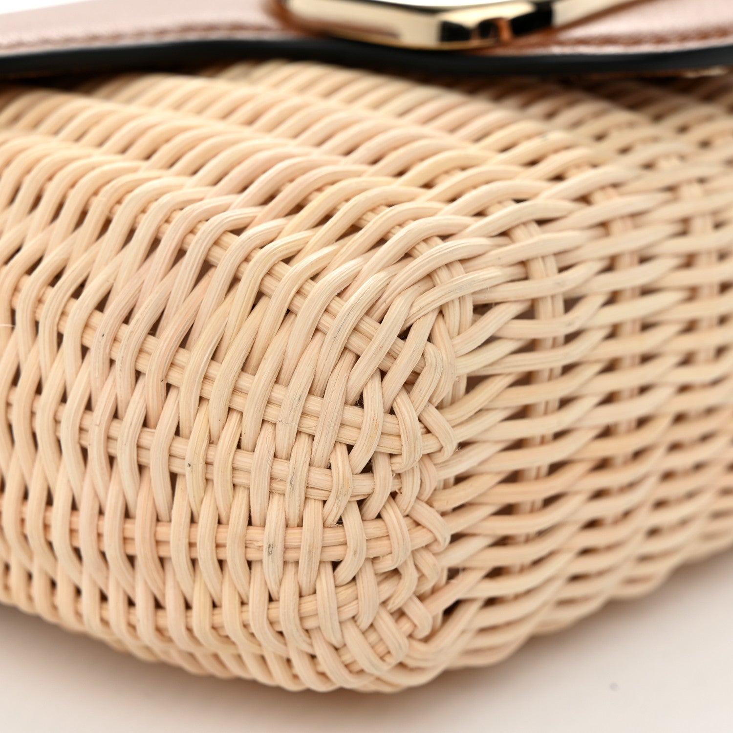 Valentino Garavani Wicker Calfskin Vlogo Small Loco Shoulder Bag Natural 8 of 9