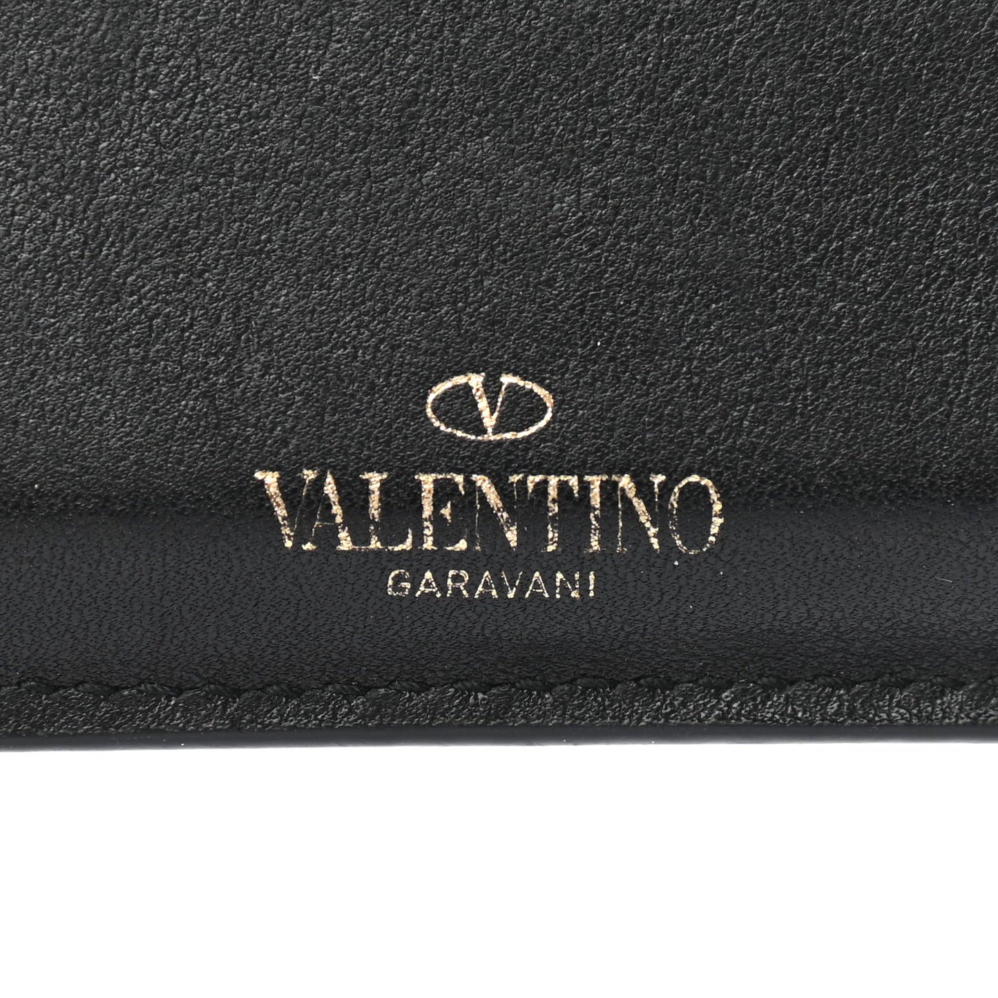 Vitello Rockstud Coin Case Card Holder Black