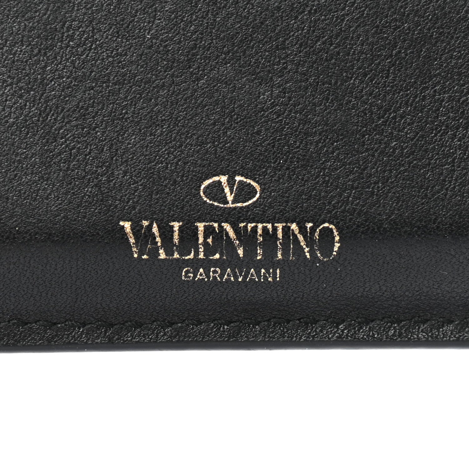 Valentino Garavani Vitello Rockstud Coin Case Card Holder Black 7 of 7