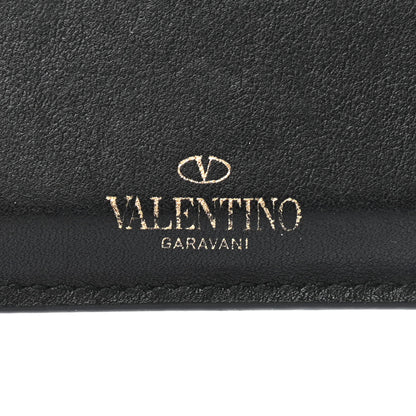 Valentino Garavani Vitello Rockstud Coin Case Card Holder Black 7 of 7