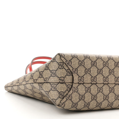Gucci GG Supreme Monogram Small Reversible Tote Beige Red 14 of 17