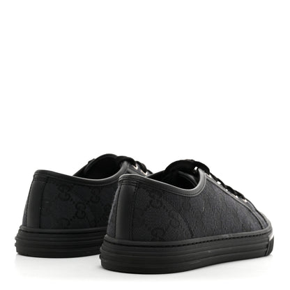 Gucci GG Monogram Calfskin Womens Low Top Sneakers 38 Piombo Black 5 of 10