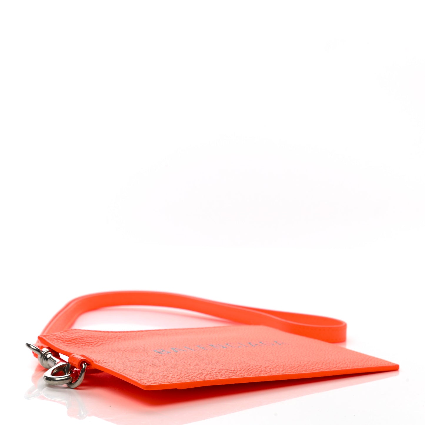 Grained Calfskin Logo Cash Passport Photo ID Zip Holder Orange