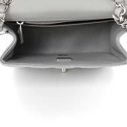 Chanel Lambskin Quilted Mini Square Flap Light Grey 4 of 4