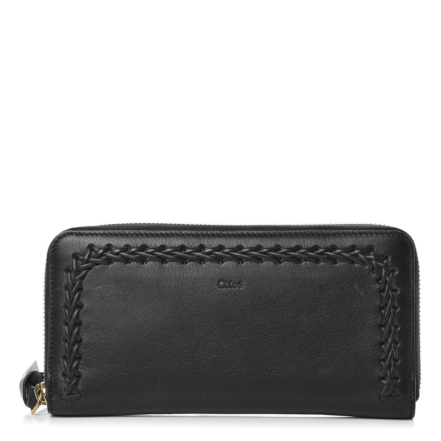 Calfskin Hudson Zip Around Wallet Black