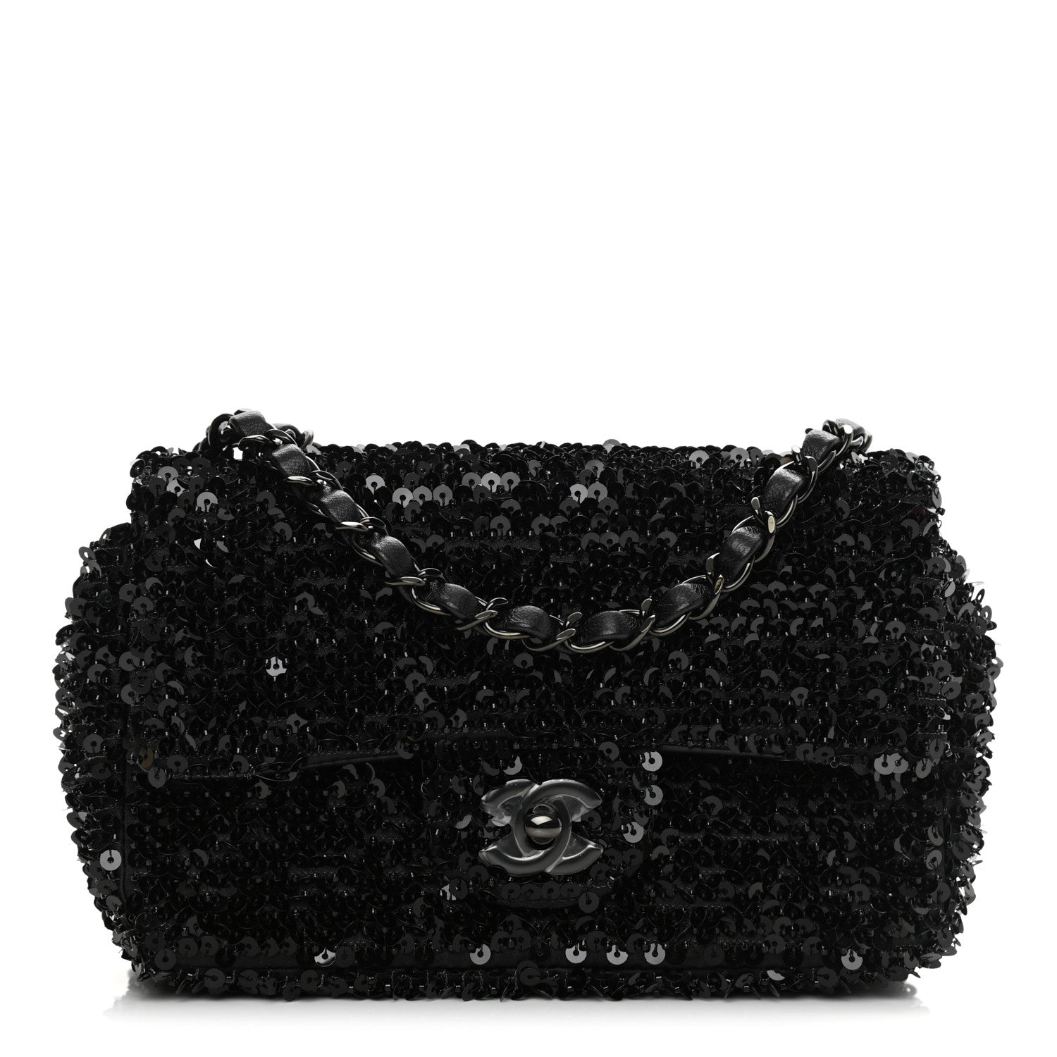 Chanel Sequin Mini Rectangular Flap Black 1 of 10