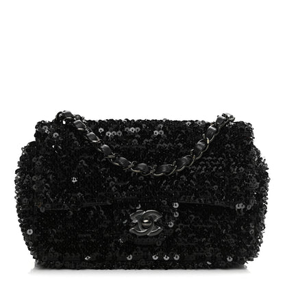 Chanel Sequin Mini Rectangular Flap Black 1 of 10