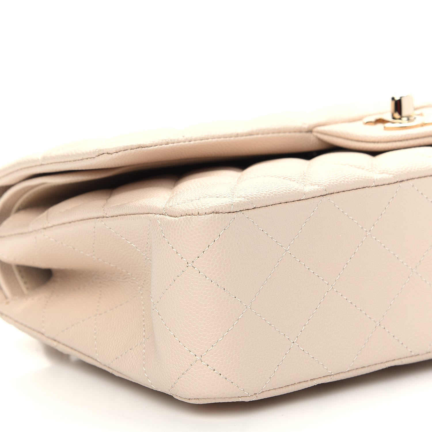 Chanel Caviar Quilted Medium Double Flap Light Beige 7 of 8