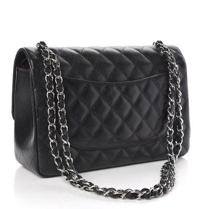 Chanel Caviar Quilted Jumbo Double Flap Black 3 of 10
