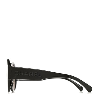 Chanel Acetate Polarized Round Sunglasses 5410 Black 3 of 8