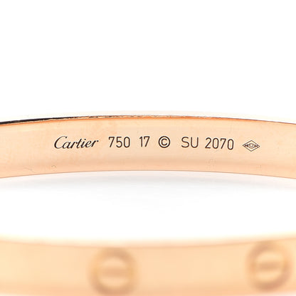 Cartier 18K Pink Gold LOVE Bracelet 17 5 of 6