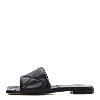 Bottega Veneta Nappa Quilted Rubber Lido Flat Sandals 37 Black 1 of 8