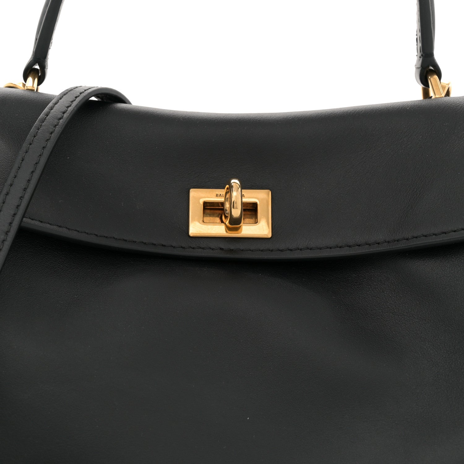 Balenciaga Natural Smooth Calfskin Mini Rodeo Top Handle Handbag Black 8 of 12