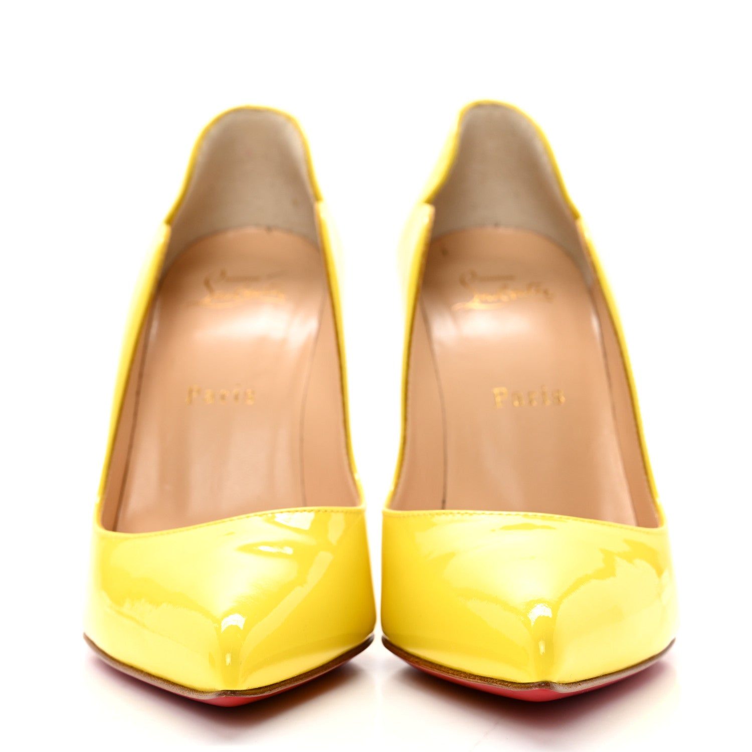 Christian Louboutin Calfskin Hot Chick 100 Pumps 37 Citrus 2 of 9