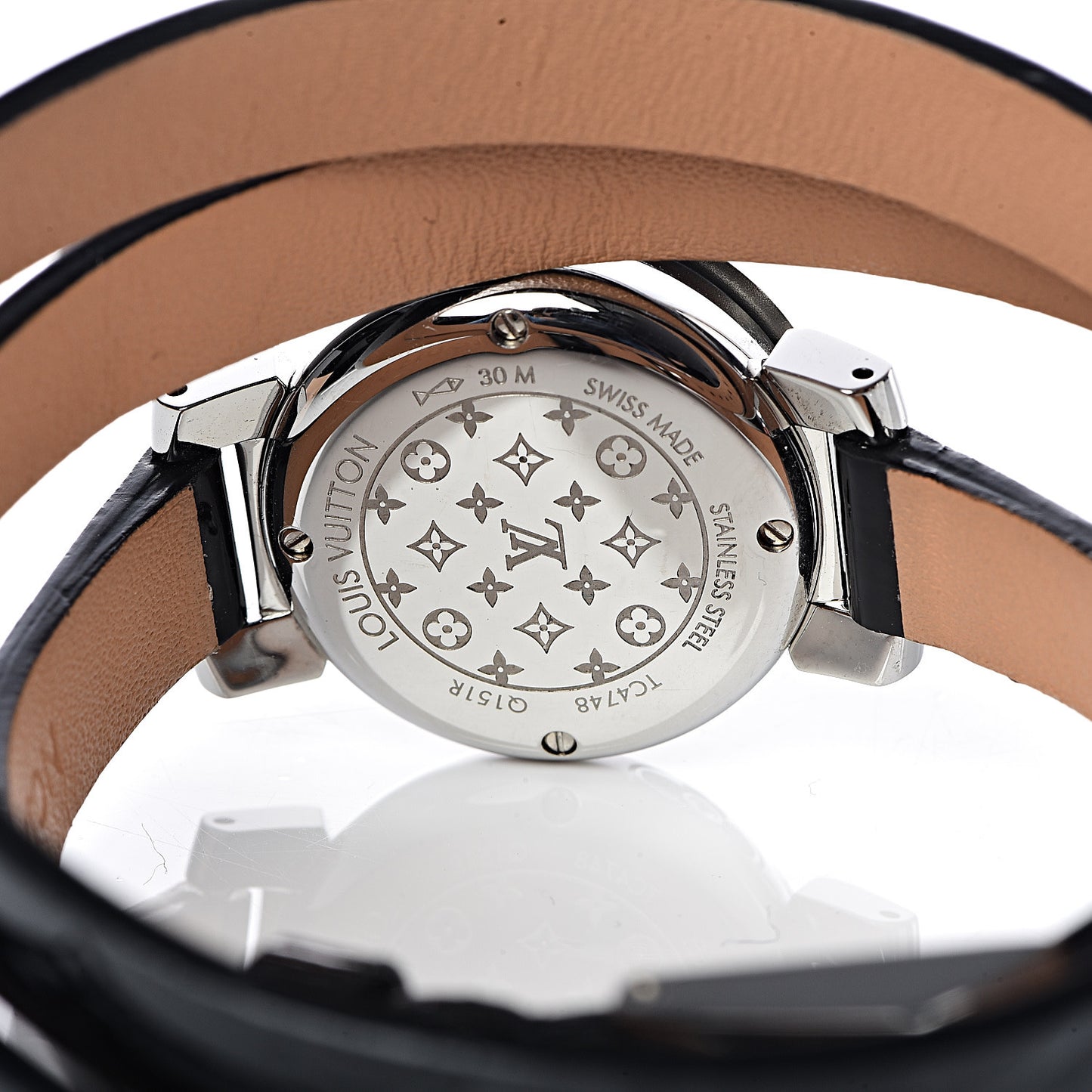 Stainless Steel Vernis 22mm Tambour Bijou Secret Quartz Watch Black