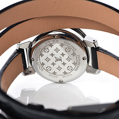 Louis Vuitton Stainless Steel Vernis 22mm Tambour Bijou Secret Quartz Watch Black 5 of 13