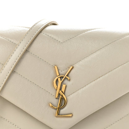Saint Laurent Calfskin Y Quilted Monogram Toy Loulou Crossbody Bag Crema Soft 8 of 15