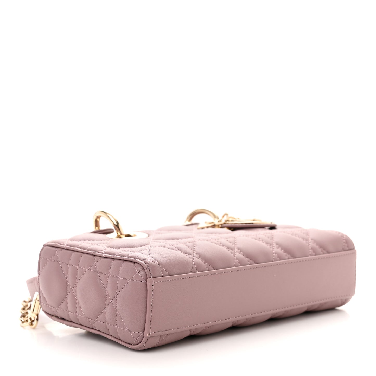 Lambskin Cannage Small Lady D-Joy Peony Pink