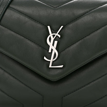 Saint Laurent Calfskin Y Quilted Monogram Toy Loulou Crossbody Bag Deep Green 9 of 13