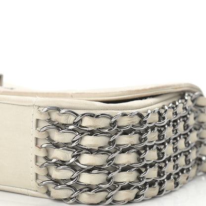 Chanel Lambskin Chocolate Bar 5 Chain Flap White 9 of 11