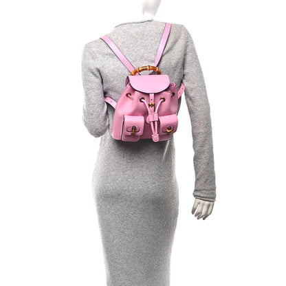 Gucci Calfskin Bamboo Backpack Glossy Pink 2 of 11
