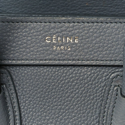 Celine Drummed Calfskin Nano Luggage Kohl 8 of 12