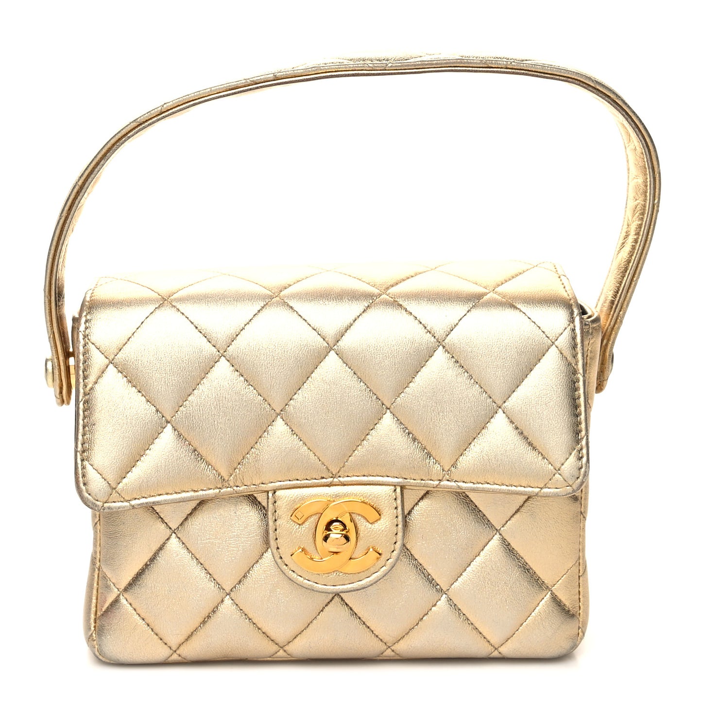 Lambskin Micro Mini Kelly Flap Bag Gold