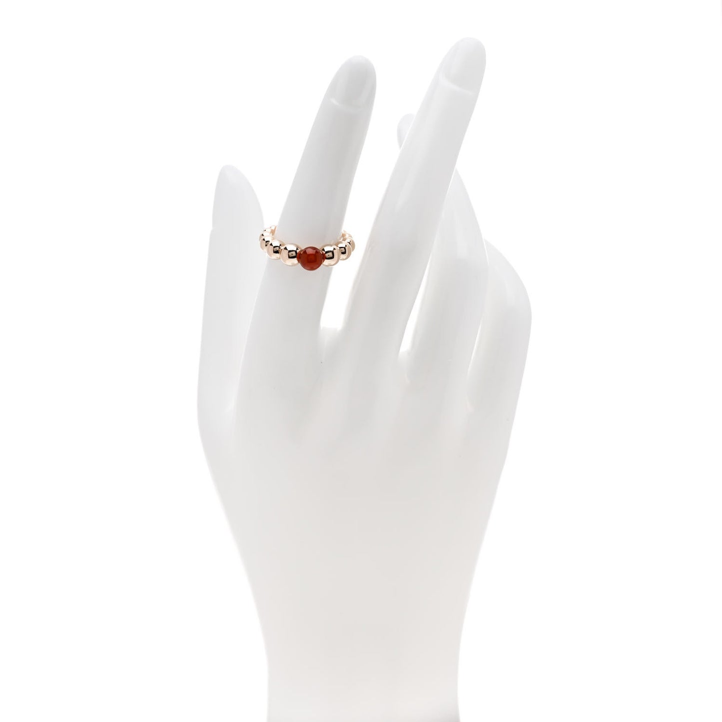 18K Rose Gold Carnelian Perlee Couleurs Variation Ring 52 6