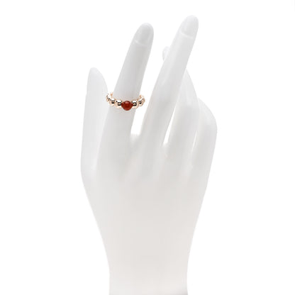 Van Cleef & Arpels 18K Rose Gold Carnelian Perlee Couleurs Variation Ring 52 6 2 of 6