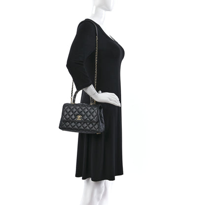 Chanel Calfskin Strass Quilted Mini Coco Handle Flap Dark Silver 2 of 9