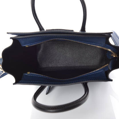 Celine Smooth Calfskin Nano Luggage Ocean Blue 5 of 9