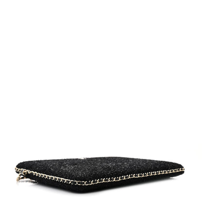Chanel Tweed Chain Around Tablet Holder Crossbody Black 4 of 11