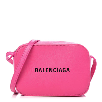 Balenciaga Calfskin Logo XS Everyday Camera Bag Acid Fuchsia Black 1 of 10