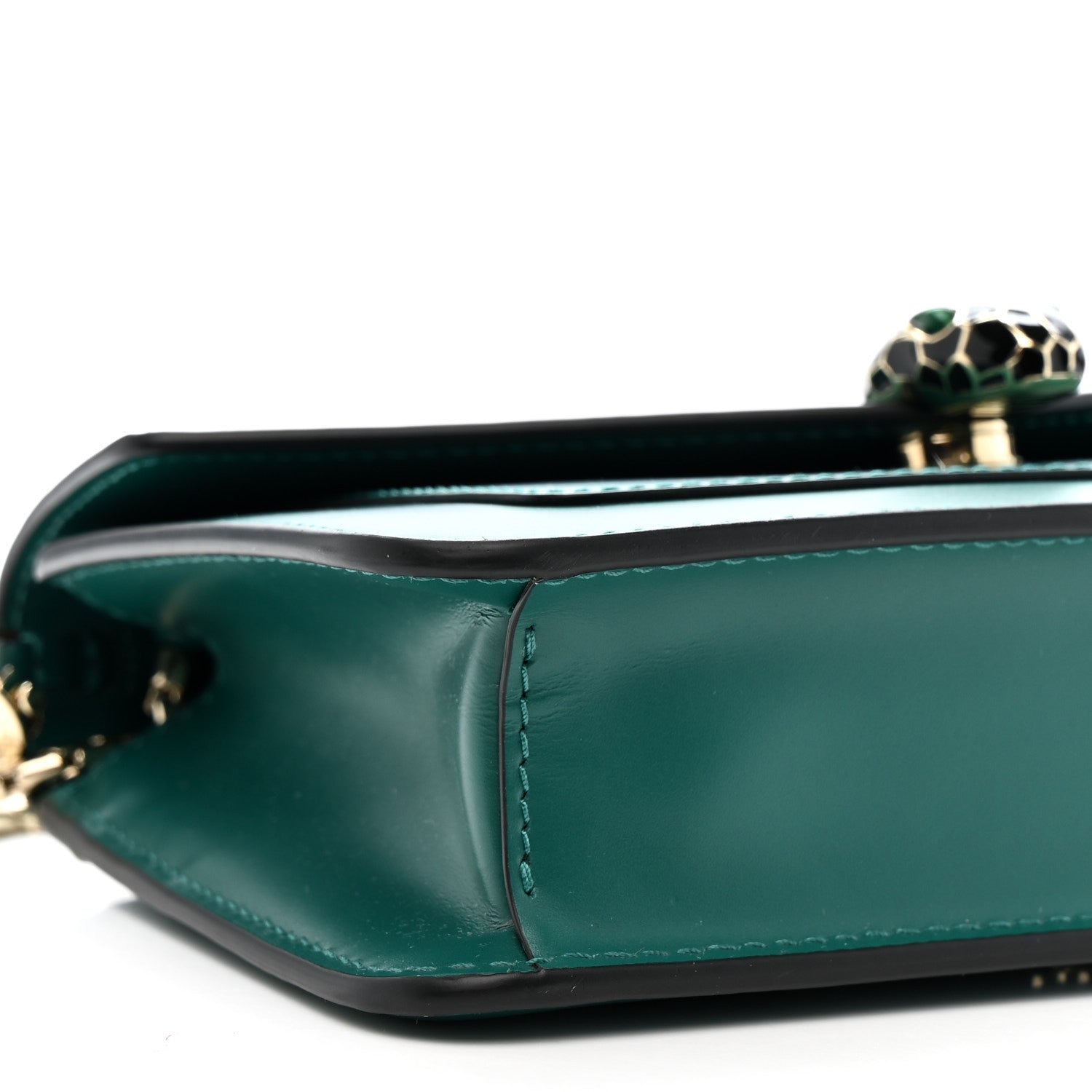 Bulgari Calfskin Serpenti Forever Chain Wallet Emerald Green 9 of 12