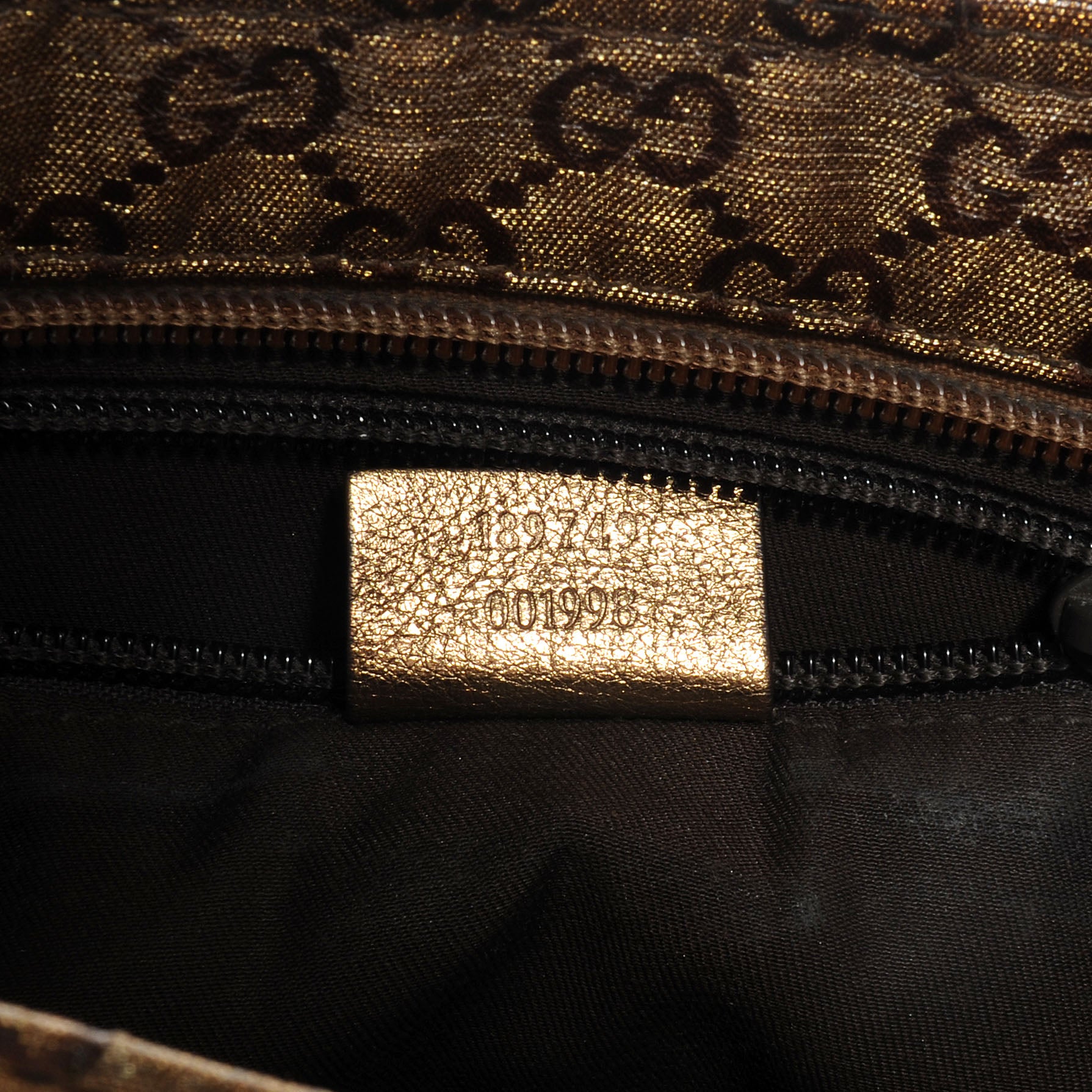 Gucci Crystal Monogram Small Joy Flat Messenger Crossbody Bronze 8 of 8