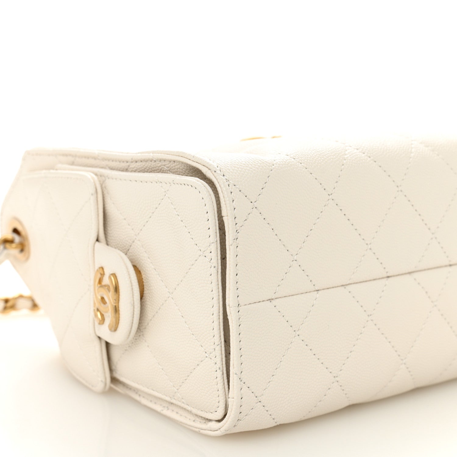 Chanel Caviar Quilted Mini Chanel 25 Handbag White 9 of 10