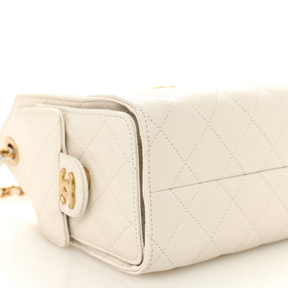 Chanel Caviar Quilted Mini Chanel 25 Handbag White 9 of 10