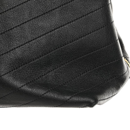 Chanel Calfskin Stitched Large Chevron Chic Shopping Bag Black 14 of 14